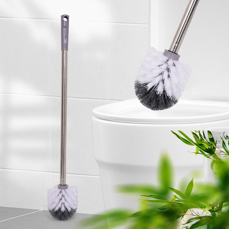 New Trend Eco-Friendly Toilet Brush with Stainless Steel Rod PP Brush Head Custom Colors Wall Hanging Hole for Bathroom Cleaning