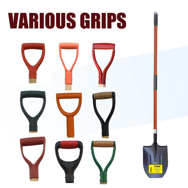 Long Fiberglass Handle Garden Farming Tool Digging Carbon Steel Spade Shovel