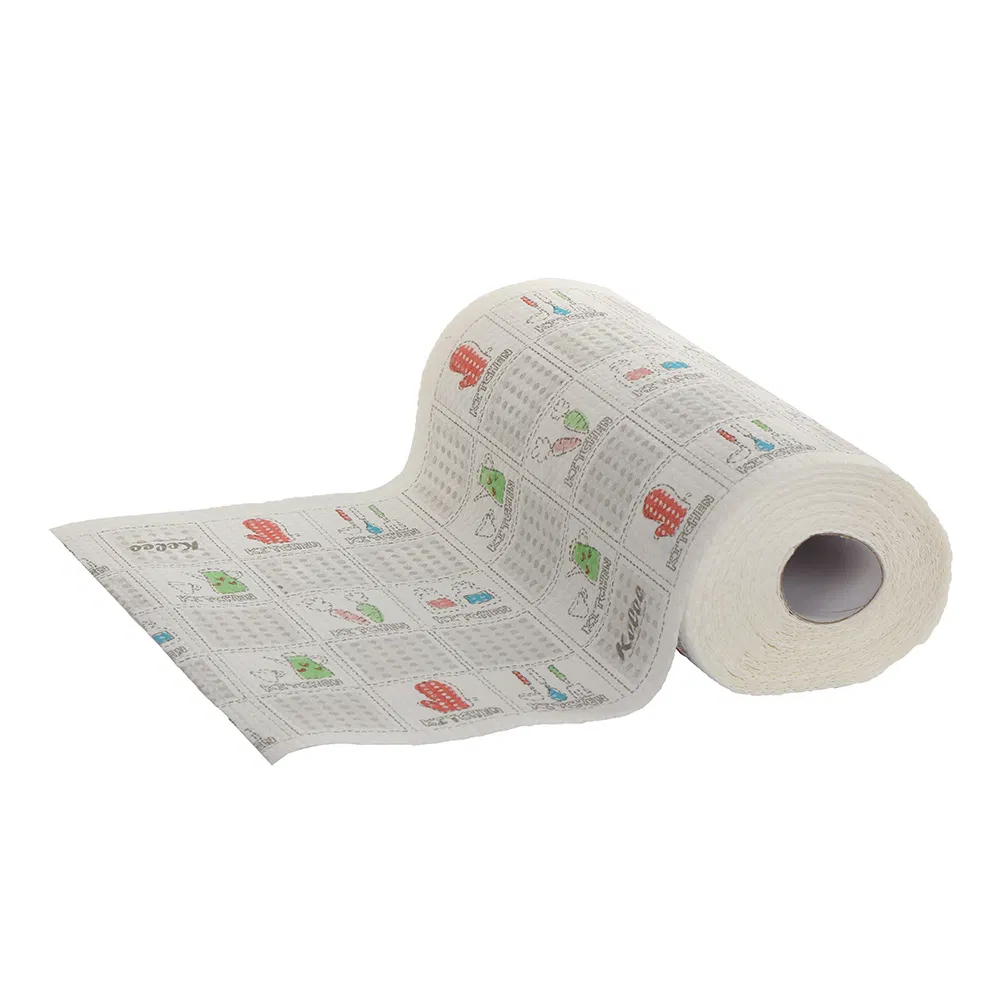 Disposable Nonwoven Cleaning Kitchen Wipes Spunlace Kitchen Cleaning Cloths with Printed Dish Wipe Daily Use Cloth Woodpulp and Polyester Non Woven Cloth