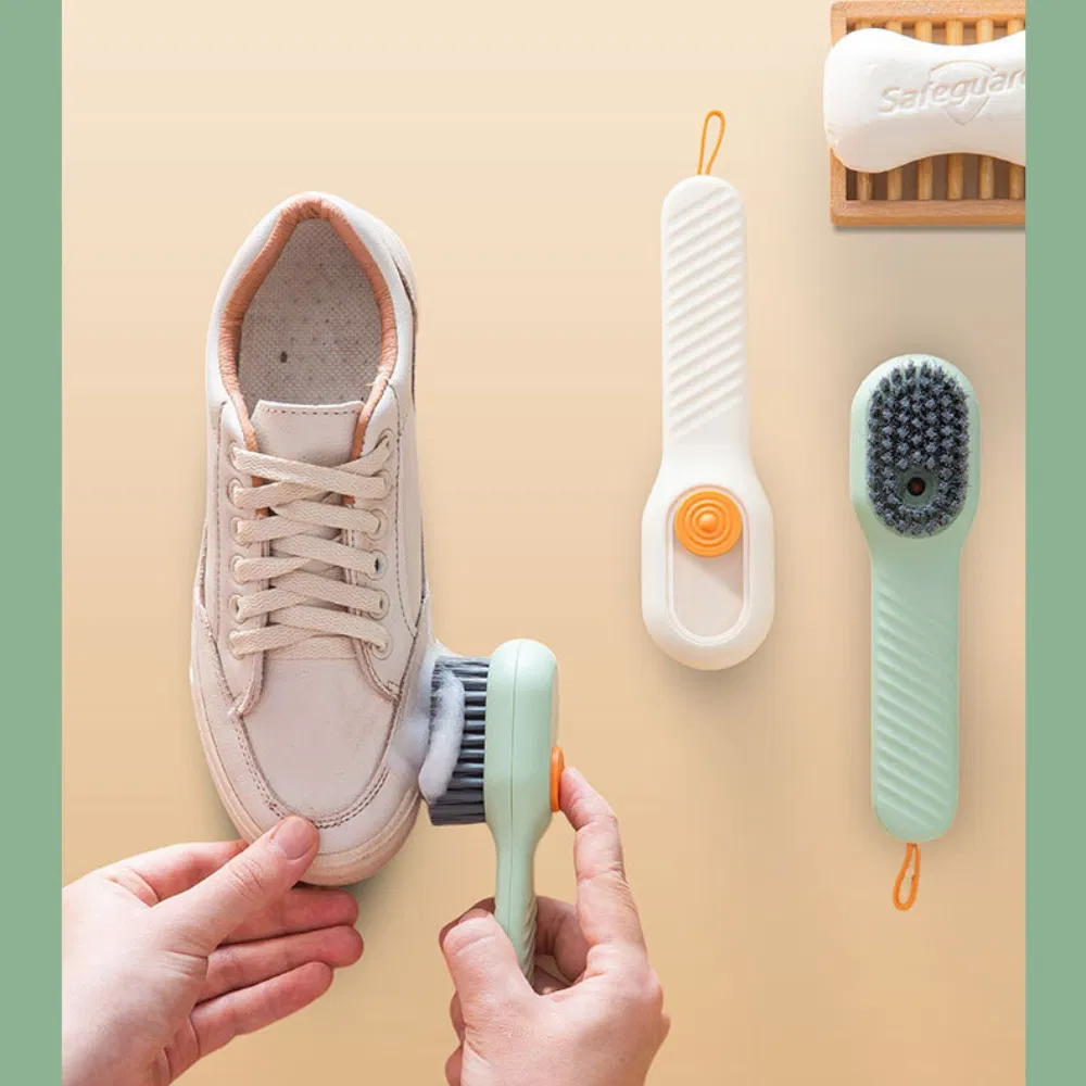 Multifunctional Liquid Shoe Brush Automatic Soap Dispenser Footwear Cleaning Tool Mi24966