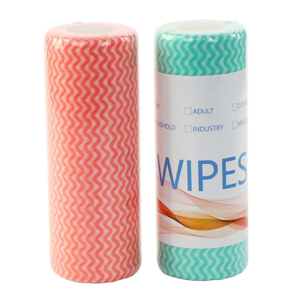 Disposable Nonwoven Cleaning Kitchen Wipes Spunlace Kitchen Cleaning Cloths with Printed Dish Wipe Daily Use Cloth Woodpulp and Polyester Non Woven Cloth