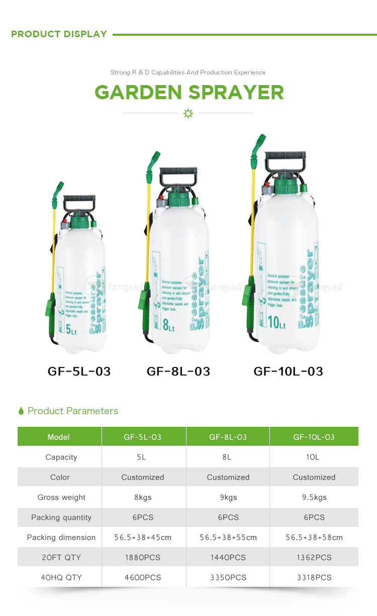 Paddy Fields Plastic Garden 8 Liter 5 Liter Pressure Sprayer