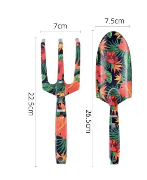 Printed Aluminum Garden Tools Combination Set - Stainless Steel Trowel &amp; Rake Kit