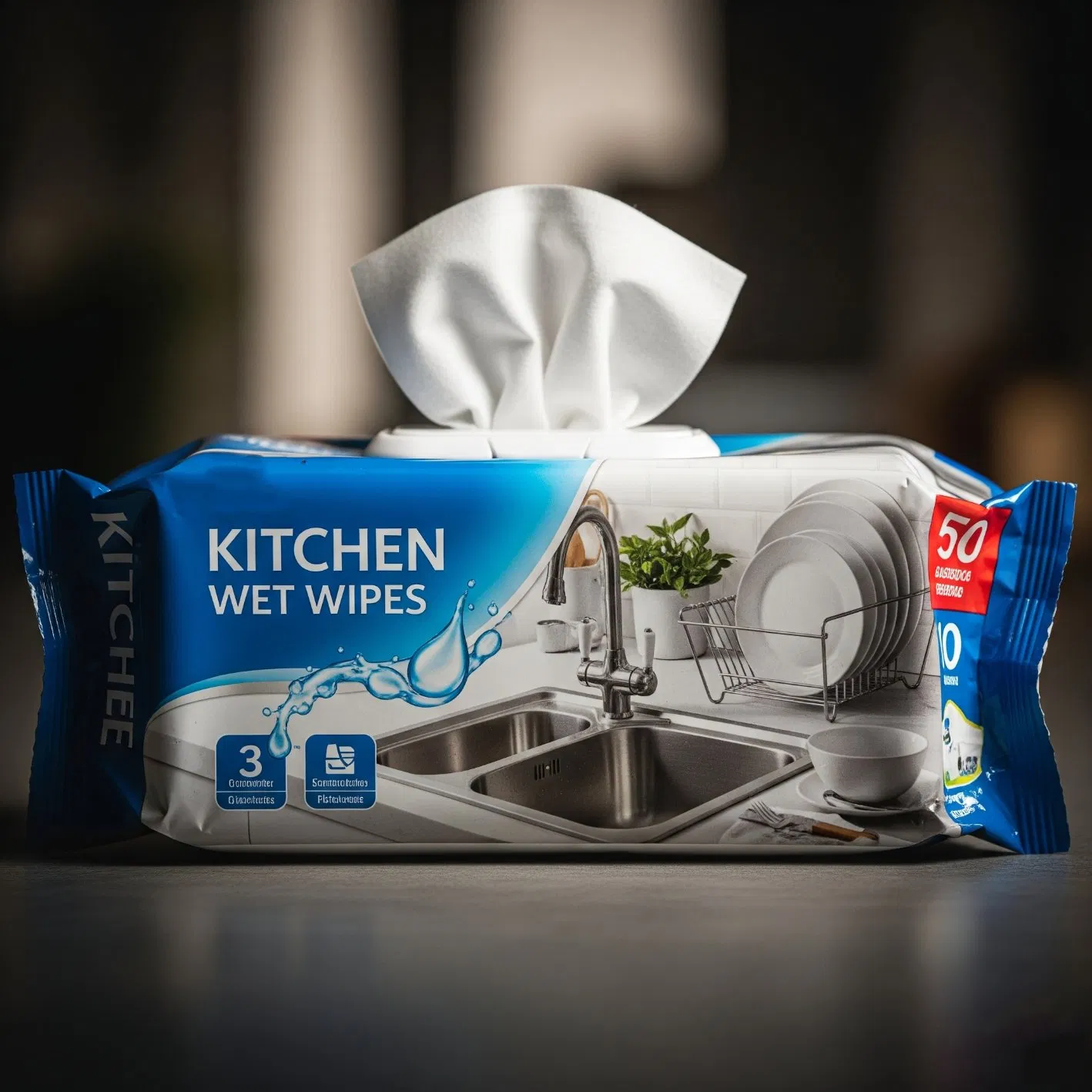 Factory Wholesale OEM Disoposable Kitchen Cleaning Wipe Baby Flushable Wet Wipes