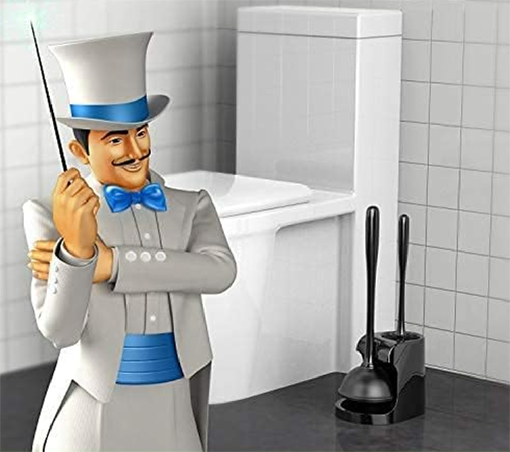 Toilet Plunger and Bowl Brush for Bathroom Cleaning