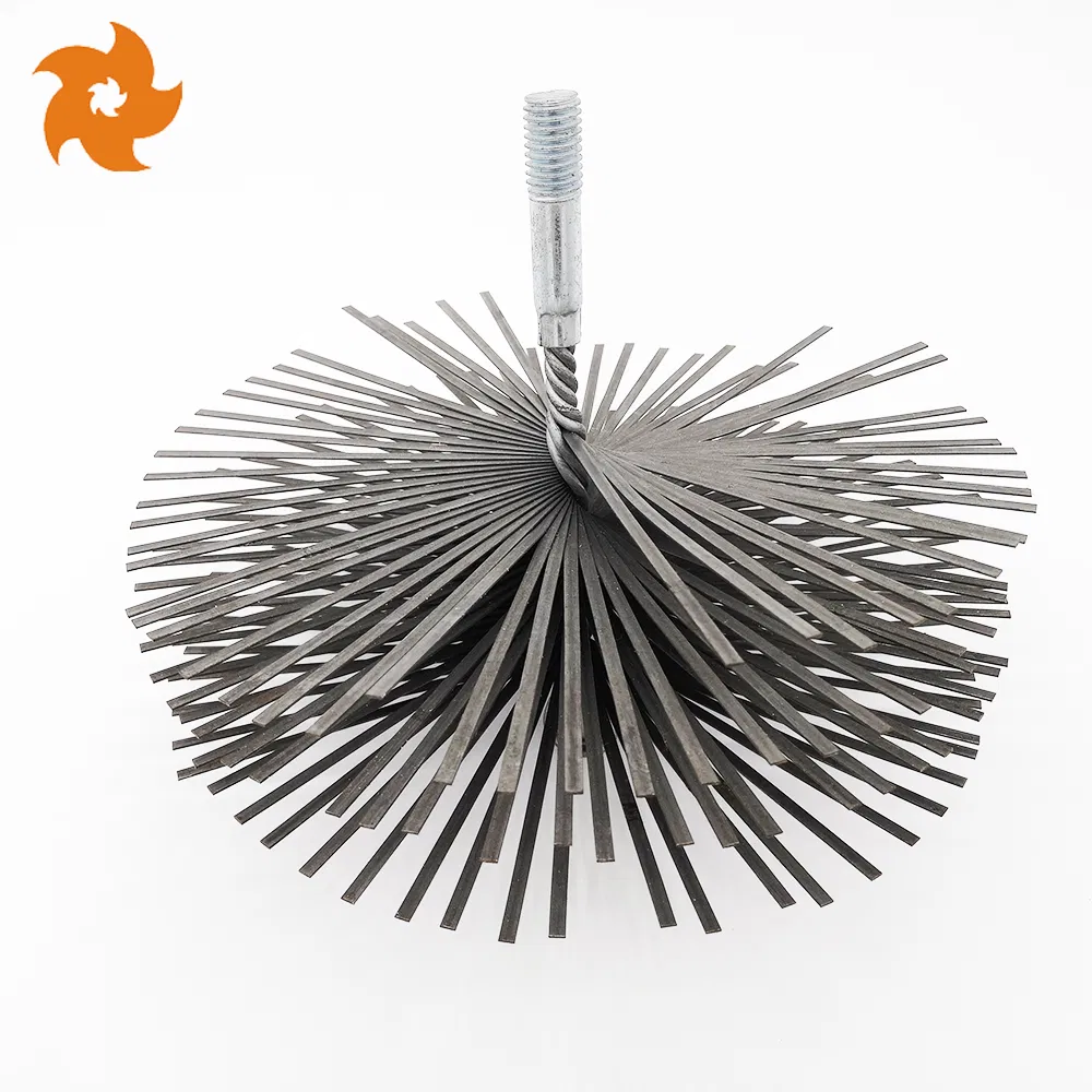 Durable Household Chimney Cleaning Kit Flat Steel Wire Chimney Sweeper Brush with Rods