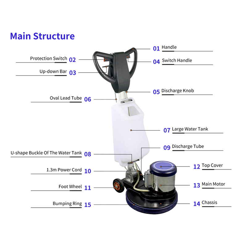 Multi-Functional Single Disc Floor Cleaning Machine Carpet Washer Marble Floor Polisher