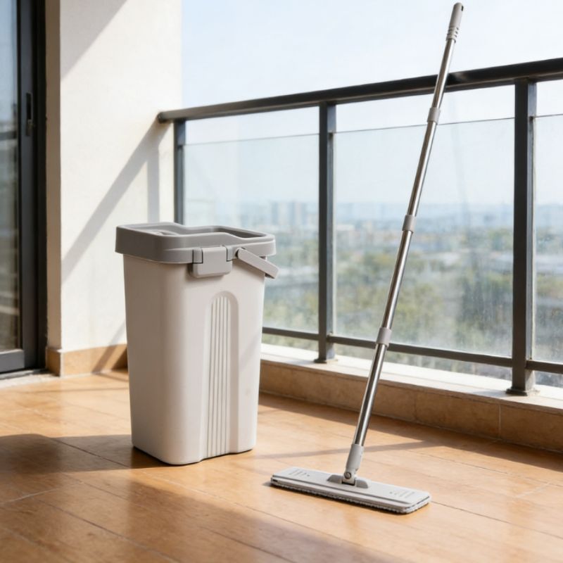 Microfiber Quick Clean Mop with Anti Slip Handle and Sturdy Bucket for Safe Cleaning