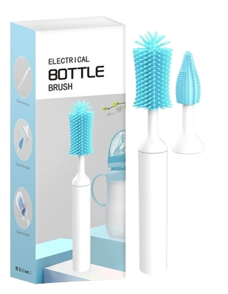 Electric Silicone Bottle Cleaning Brush Set 3 PCS Long Hand-Designed Household Brushes