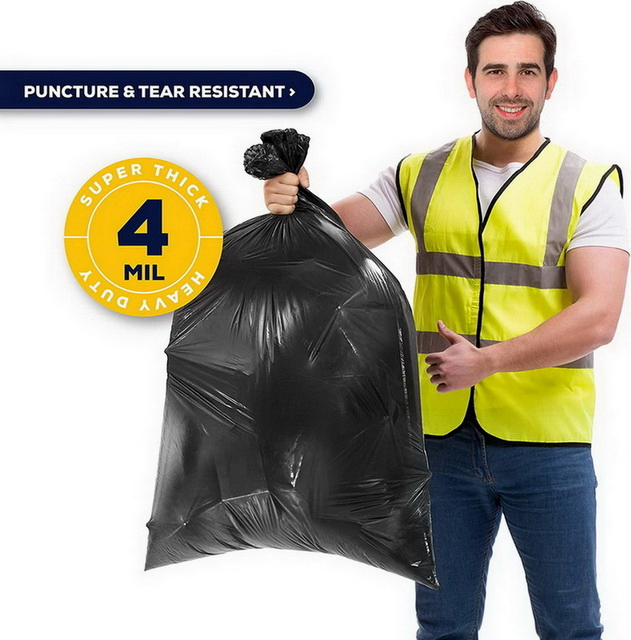 Custom Made Factory Price Black 45gallon Plastic Restaurant Kitchen Cleaning Rubbish Trash Liner Contractor Packaging Garbage Bag