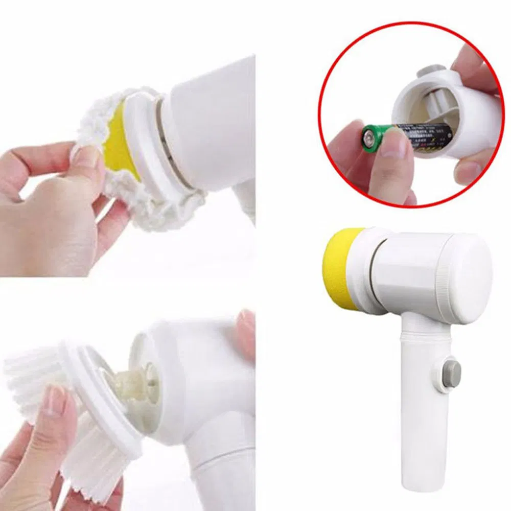 5-in-1 Handheld Electric Brush Kitchen Bathroom Sink Toilet Tub Cleaning Tool Bl15756