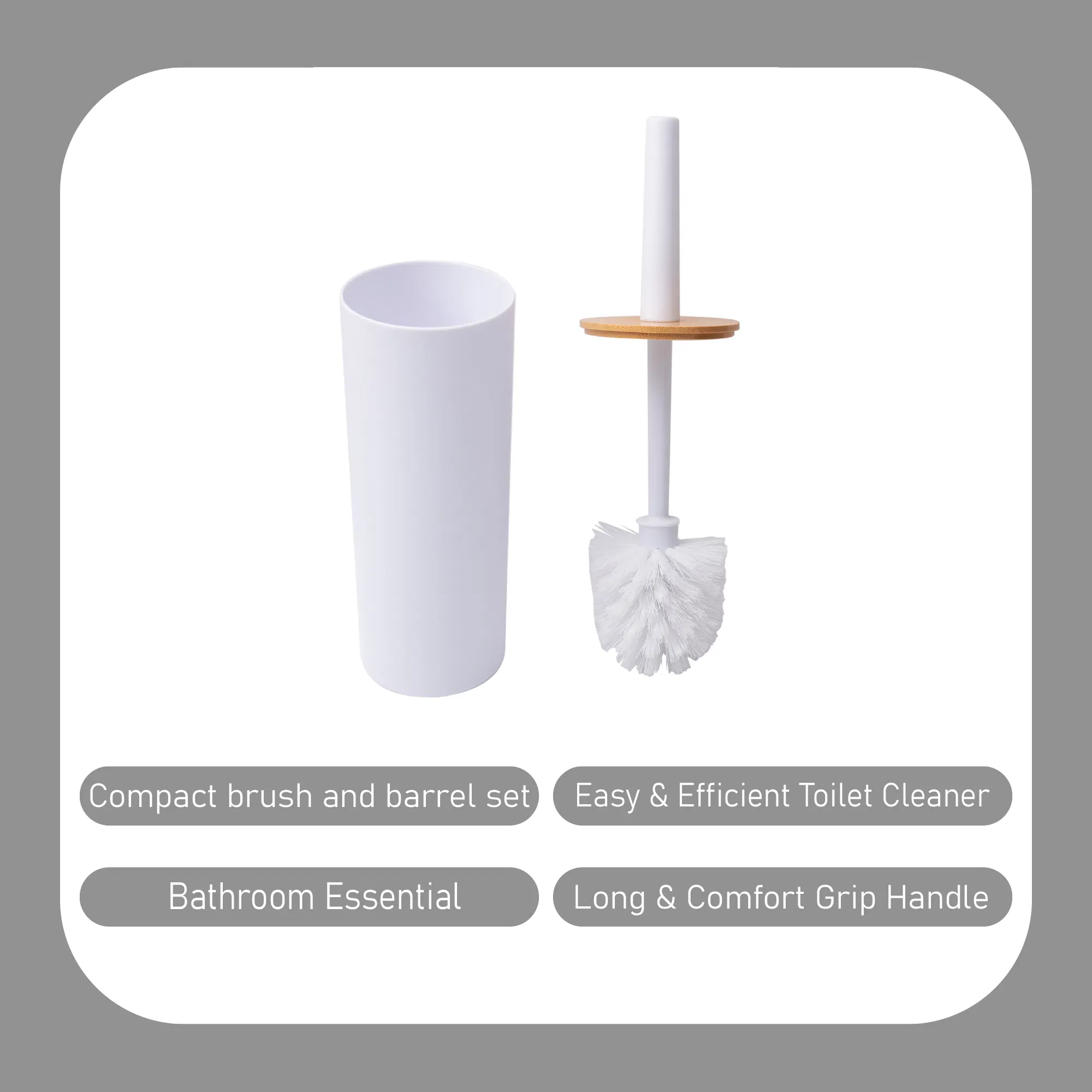 Plastic Toilet Cleaning Brush with Holder Toilet Brush and Holder Set for Bathroom