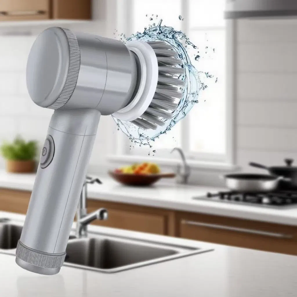 Multi-Purpose Six Grey Cleaning Brushes Ideal for Household Dusting Tasks