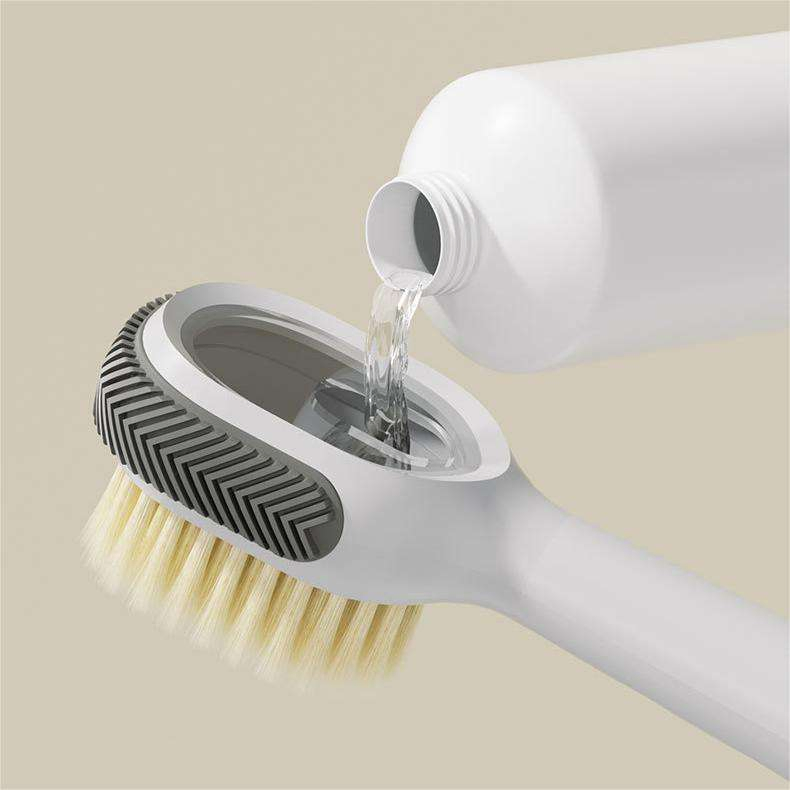 Long Handle Household Liquid Adding Laundry Brush Soft Bristle Shoes Cleaning Brush with Plastic Material
