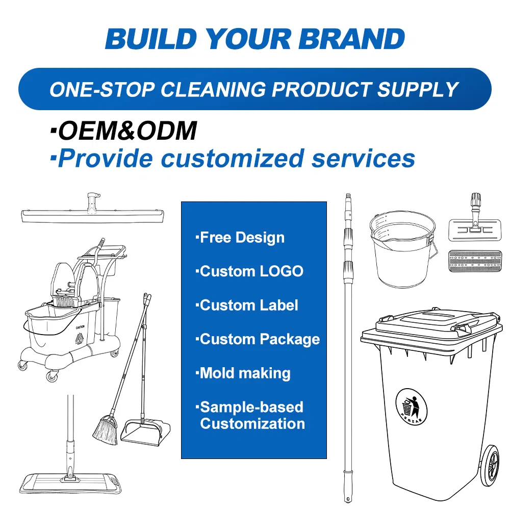 Professional Flat Mop System with Durable Aluminum Pole