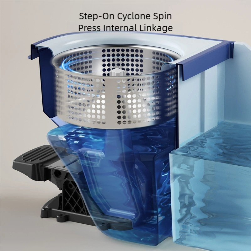 Modern Foot-Operated Bucket Clean and Dirty Separation Spin Mop for Household Cleaning