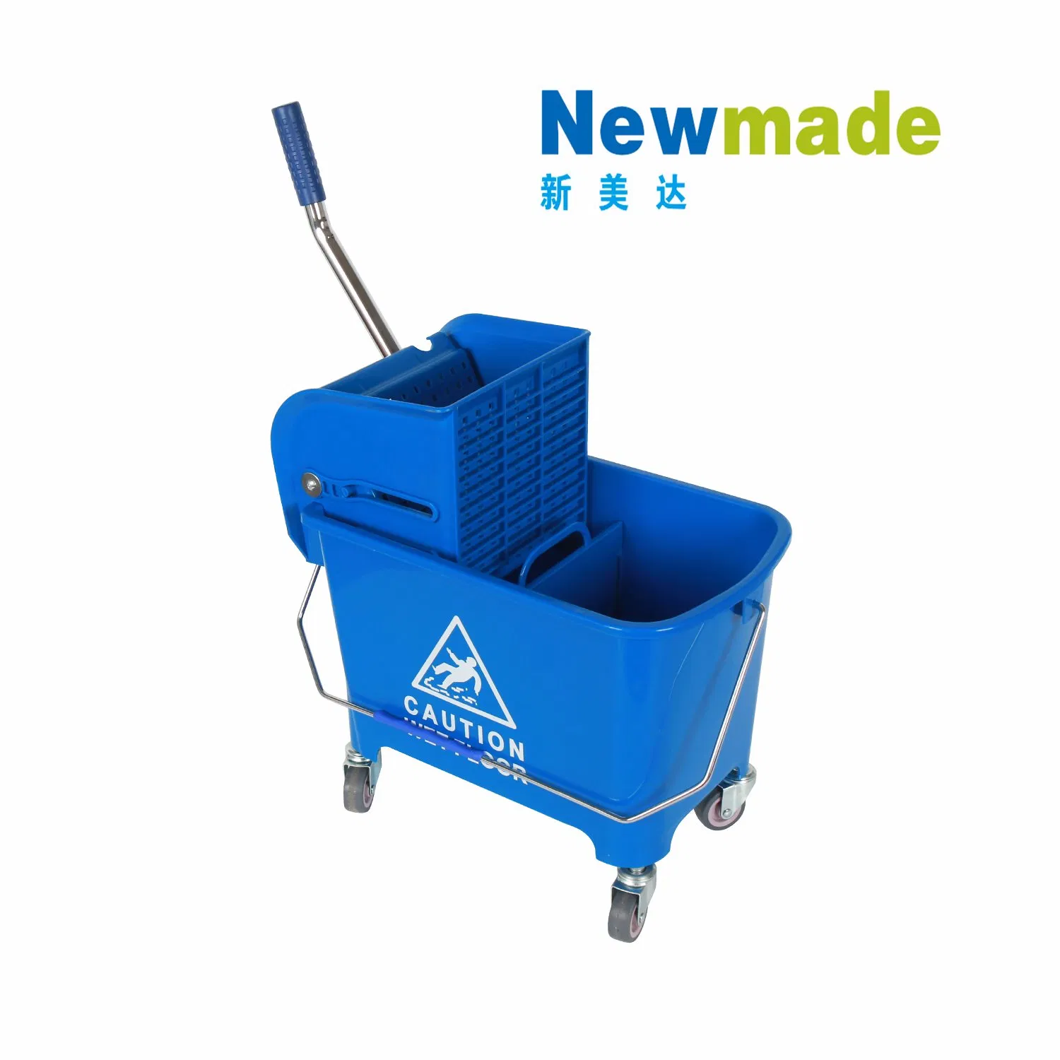 20L Plastic Cleaning Mop Bucket Cleaning Trolley Wringer Trolley