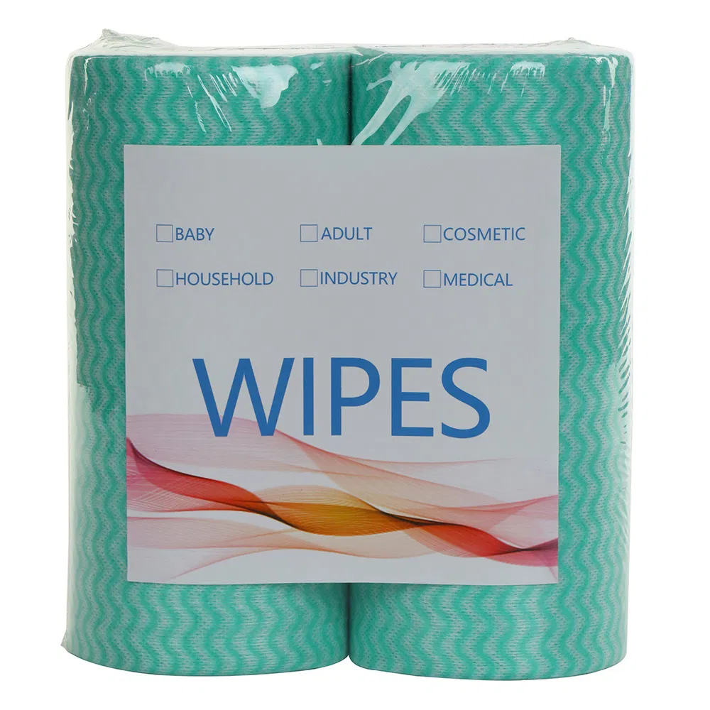 Disposable Nonwoven Cleaning Kitchen Wipes Spunlace Kitchen Cleaning Cloths with Printed Dish Wipe Daily Use Cloth Woodpulp and Polyester Non Woven Cloth