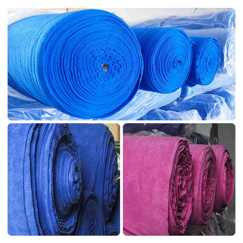 30X30cm 40X40cm Quick-Dry Polyester Microfibre Cleaning Cloth Roll Micro Fiber Auto Detailing Drying Towel Car Wash Kitchen Warp Knit Microfiber Fabric in Rolls