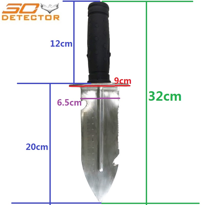 Stainless Steel Garden Shovel Spade Multi Tool Weeder with Sawtooth Hex Wrench Ruler Digging Trowel Knife Spear