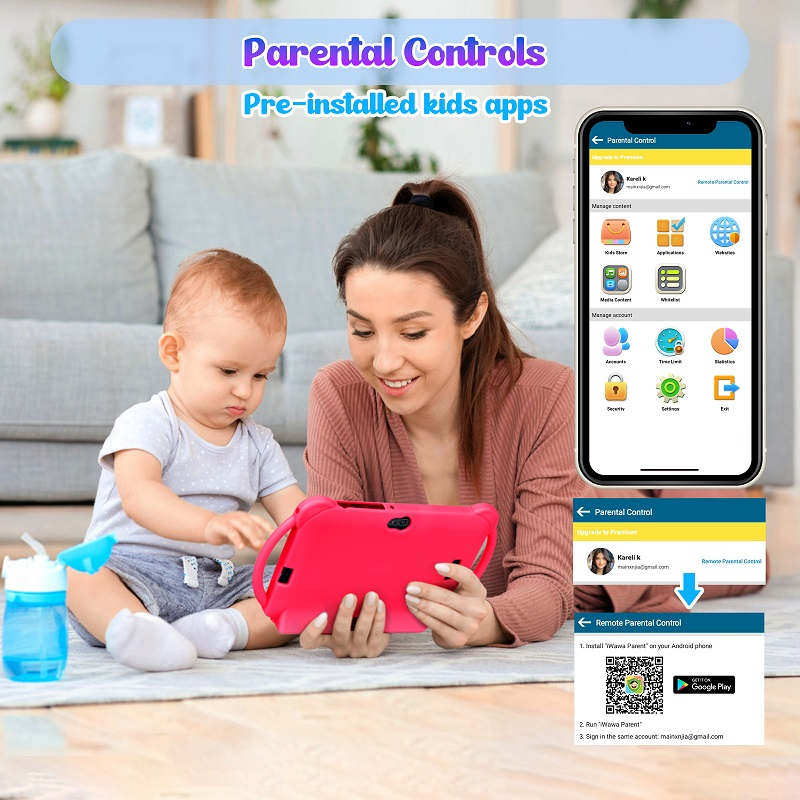 7 Inch OEM Tablet It-701A Kids Children Educational Tablette Android 14 A133 Quad Core WiFi Bt Tablet PC