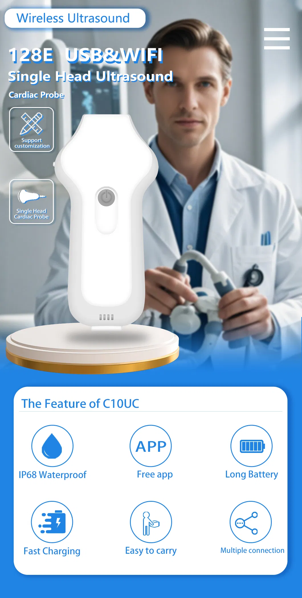 Wireless Animal Ultrasound Probe Overview