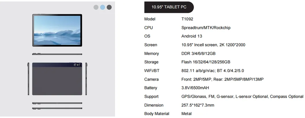 Tablet Display Features
