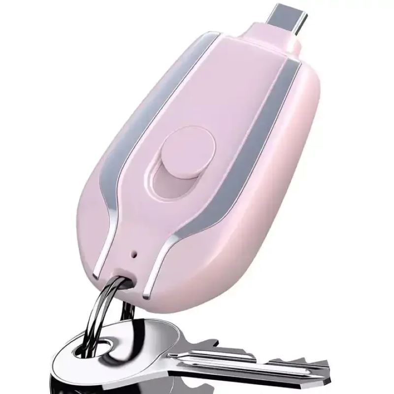 Compact Keychain Power Bank Charger for Phones - 1300mAh