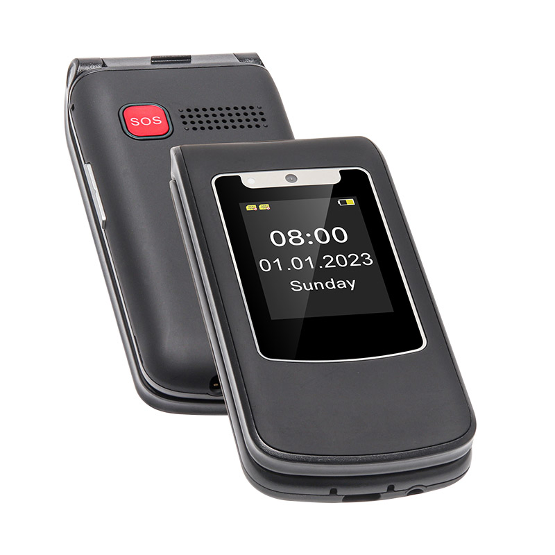 2.4 Inch Inner Screen Uniwa F248L Flip Feature Low Price Mobile Phone Double Screen 4G Volte with Sos Button for Seniors
