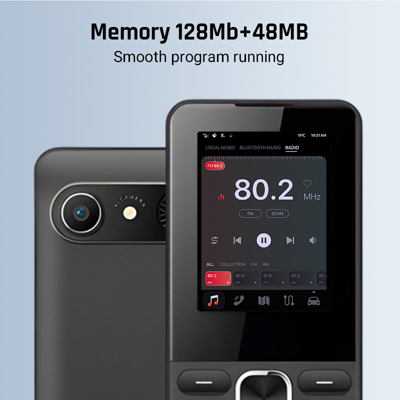 2.4" 4G LTE for Seniors 1400mAh Battery Bt FM Flashlight Small Size 131.4mm Lightweight Feature Phone