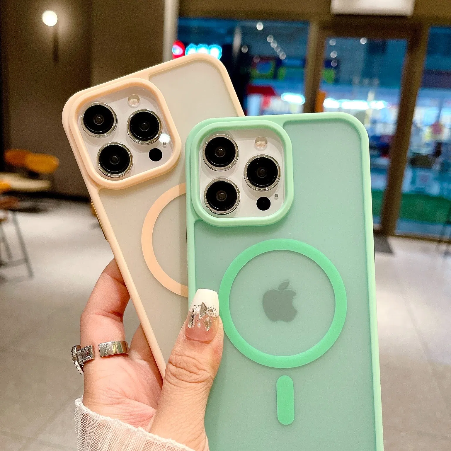 Anti-Drop Clear Acrylic Magnetic Ring Smart Phone Case for iPhone 14 Plus Wireless Mobile Shell for iPhone 14 15