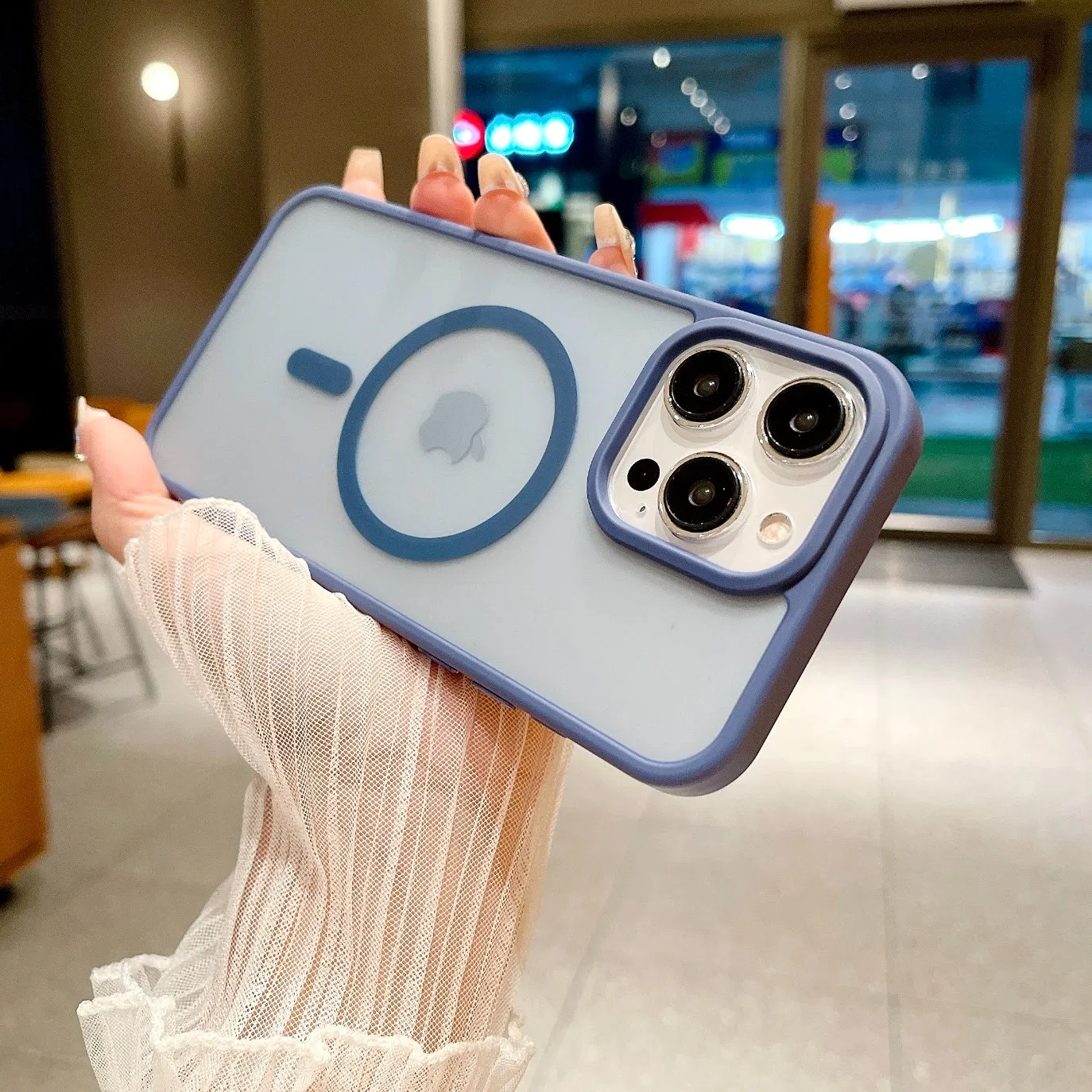 Anti-Drop Clear Acrylic Magnetic Ring Smart Phone Case for iPhone 14 Plus Wireless Mobile Shell for iPhone 14 15