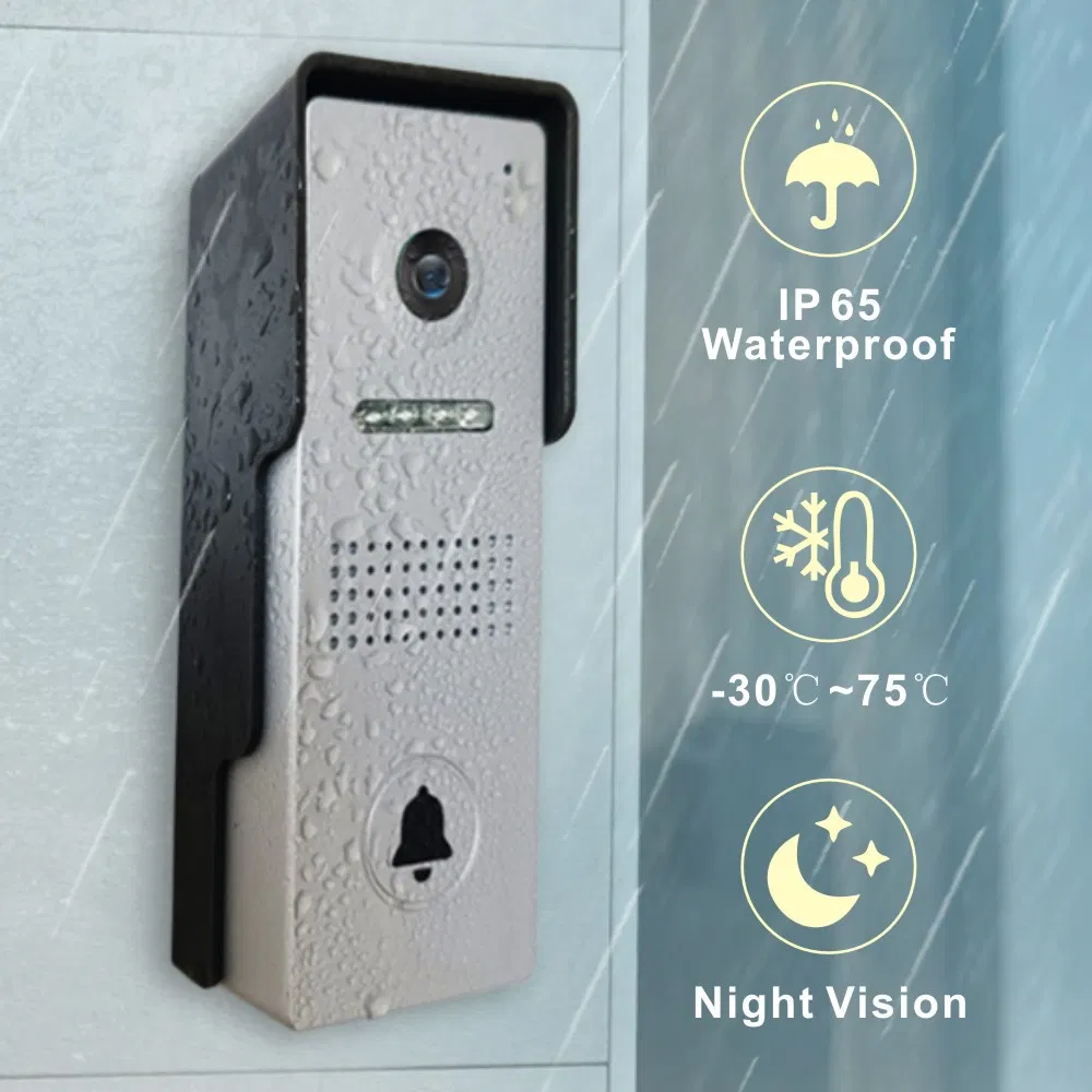 4 Wireless WiFi Video Door Phone Kit Works with Smart Phone