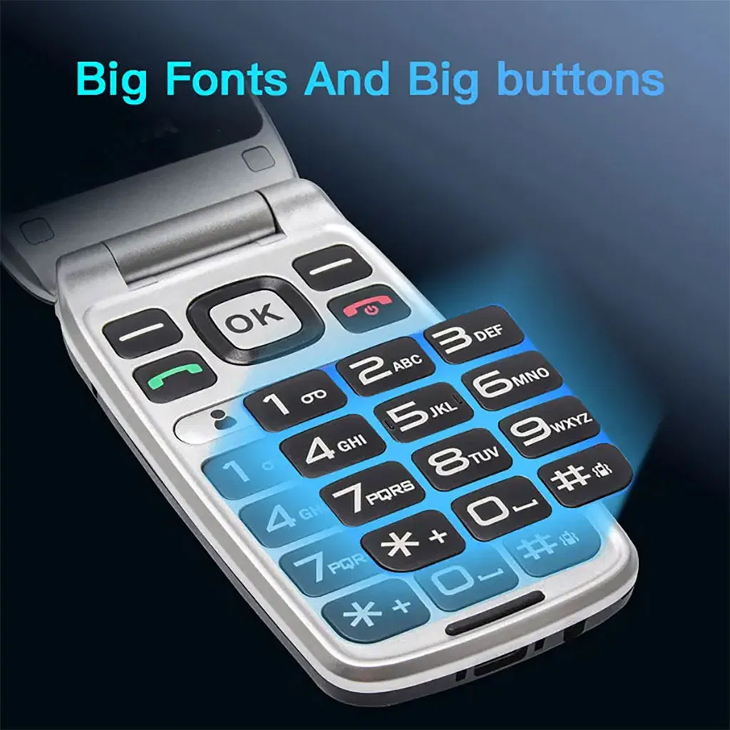 Easy-to-Use 4G Flip Phone with Large Keypad for Seniors 4G Dual SIM Flip Phone for Seniors with Big Buttons