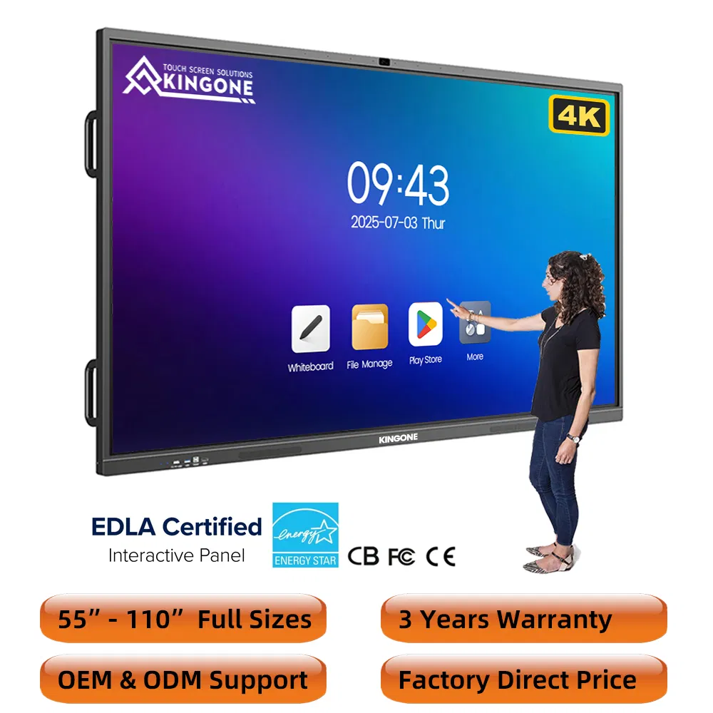 OEM Interactive Whiteboard Screen 4K Touch LCD Smart Education Board TV Office/School/Classroom Digital Interactive White Board