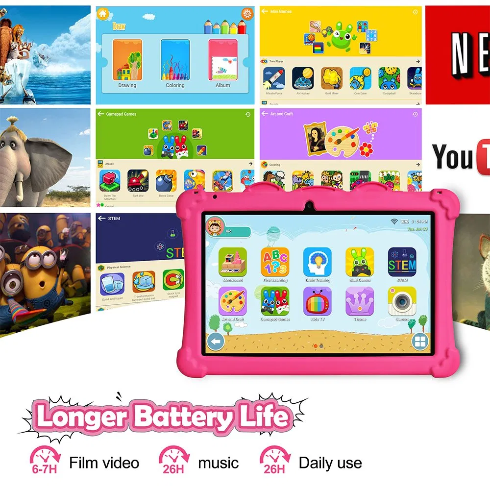 Children Tablet Learning Software Gaming Education Long Lasting Large Battery Capacity 10 Inch Android Kids Tablet PC for Kids