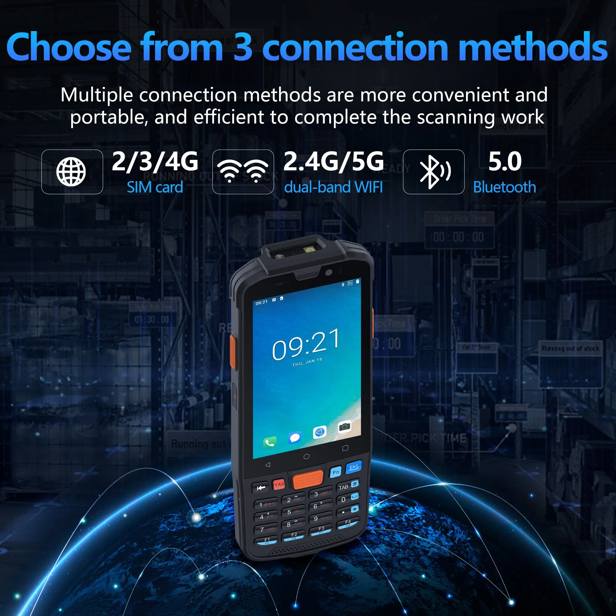 ODM/OEM Warehouse Rugged Phone 2D Barcode Scanner Terminal Android 11.0 Handheld Industrial Smartphone IP65 GPS Mobile PDA
