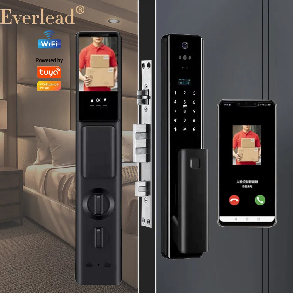 Intercom WiFi APP High Security Fully Automatic WiFi Live Video Intercom 3D Face Recognition 6 in 1 Unlock Keyless Remotely Unlock with Camera Smart Door