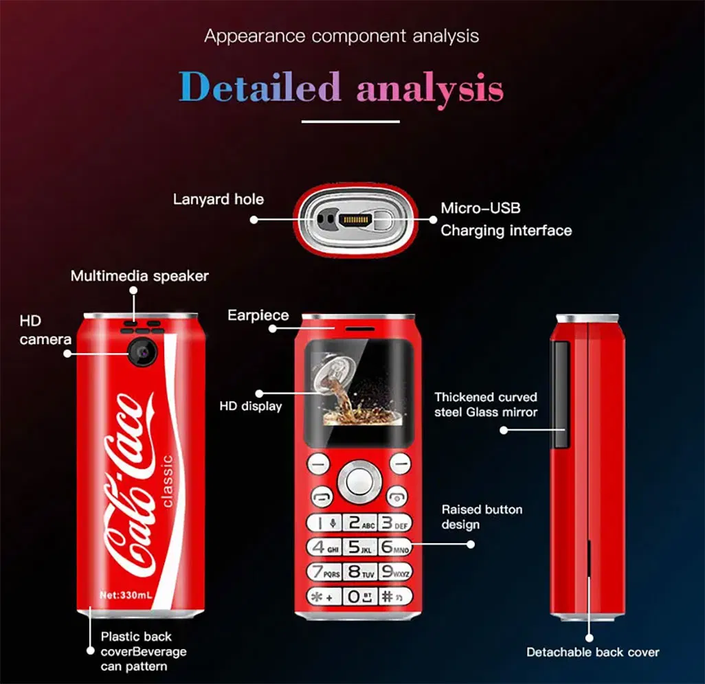 Cola Mini Phone: Ideal Mobile Device for Seniors and Student Elderly Machine Small Mobile Phone
