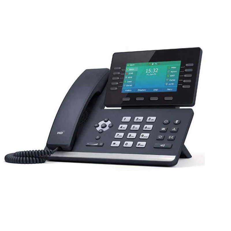 YLINK SIP-T54W IP Phone with 16 VoIP Accounts 4.3-Inch Color Display 802.11ac Wi-Fi PoE Power Adapter (SIP-T54W)