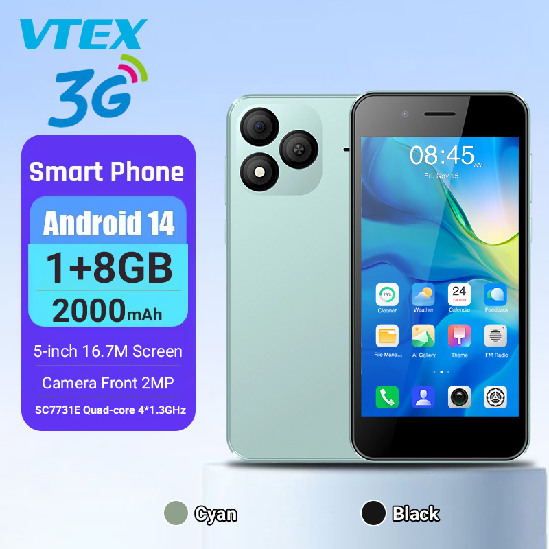 5 Inch 3G Unisoc Sc7731e Android 13 Processor Dual SIM 1GB RAM 8GB ROM 2000mAh Low Price Smart Phone