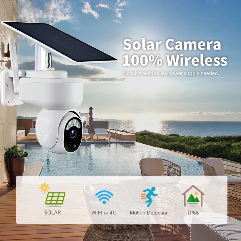 Battery Powered Tuya Smart 4G Solar Panel Camera