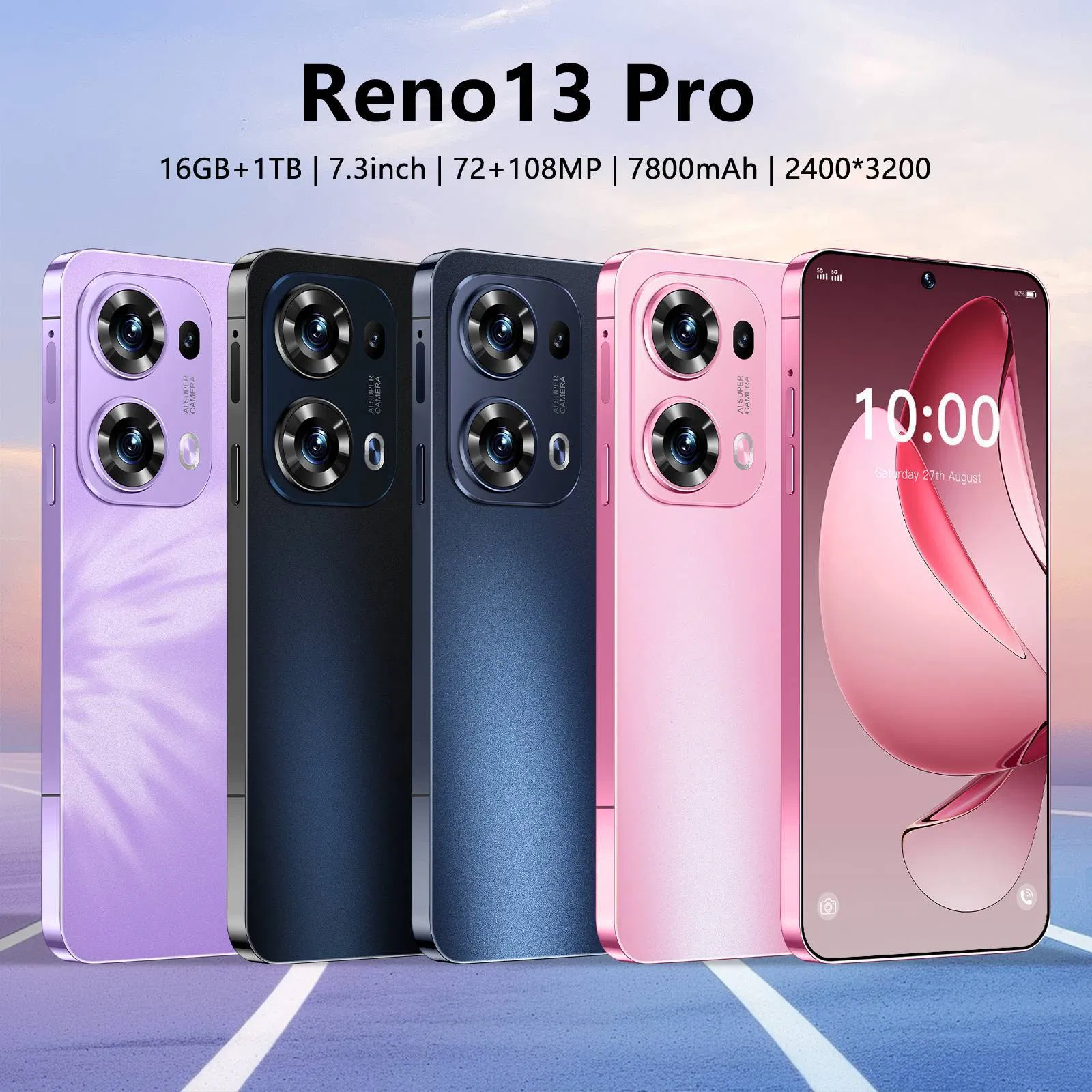 Phones Reno 13 PRO Smartphones for Reno 13 PRO 16GB+1tb 5g Dual SIM Cellphone Mobile Phone Smart Phone HD LCD
