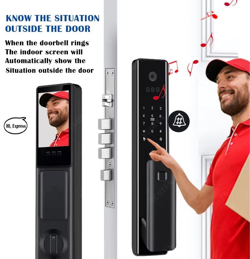 Biometric Digital Cerradura Inteligente 3D Facial Recognition Fingerprint Tuya APP Remote Control Smart Door Lock