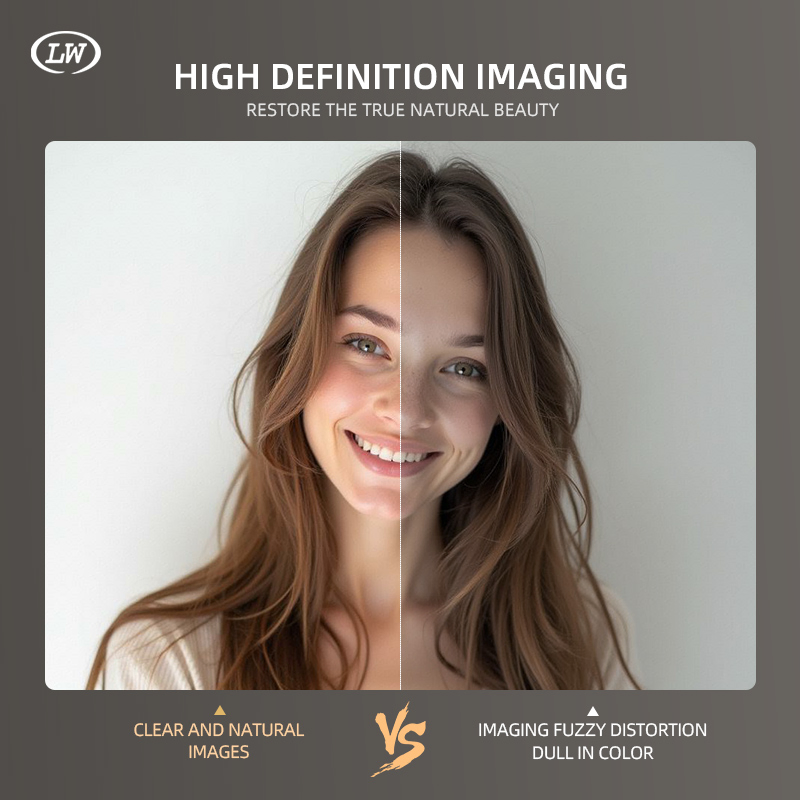 Vanity Decoration Circle Bathroom LED Mirror Frame-Less with Unbreakable Glass Smart Backlit Light LCD Screen Sleek Furniture