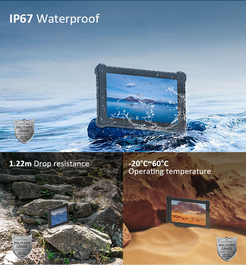 Fully Rugged Tablet Windows 10 with Extreme Durability and Barcode Scanner Rugged Windows Tablet