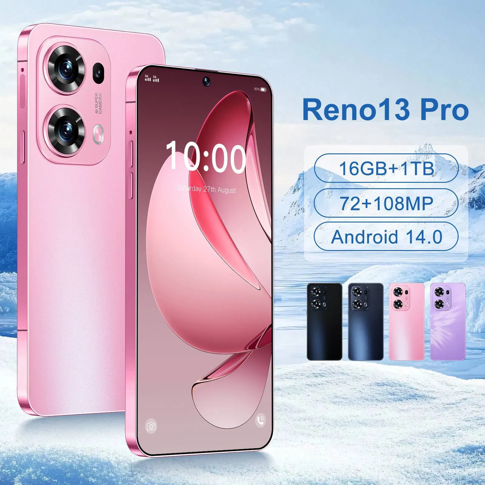 Phones Reno 13 PRO Smartphones for Reno 13 PRO 16GB+1tb 5g Dual SIM Cellphone Mobile Phone Smart Phone HD LCD