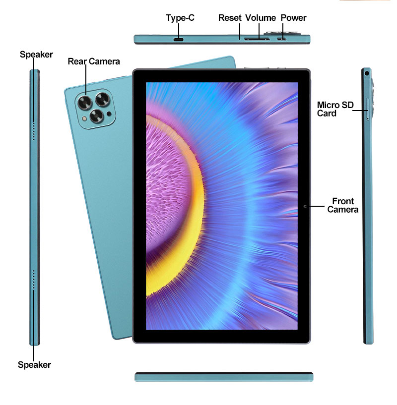 10 Inch Screen Android 15 Tablet PC Mtk6769 Mtk8786 Octa Core 2.0GHz 2GB 32GB 1280*800/1920*1200FHD Gms WiFi 4G LTE Calling Restaurant Food Ordering Tablet