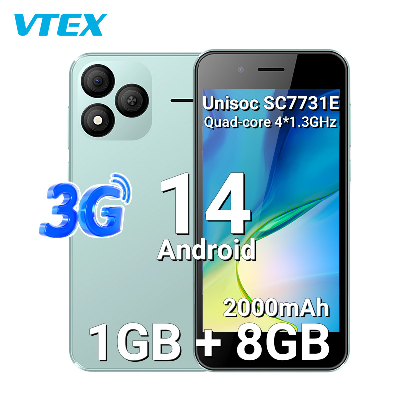 5 Inch 3G Unisoc Sc7731e Android 13 Processor Dual SIM 1GB RAM 8GB ROM 2000mAh Low Price Smart Phone