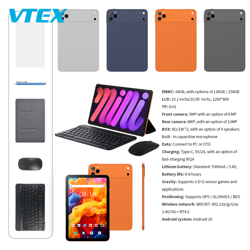 10.1 Inch Tablete 4G LTE HD Screen 5000mAh Android FCC CE Tablet PC Wtih Bt Keyboard Case